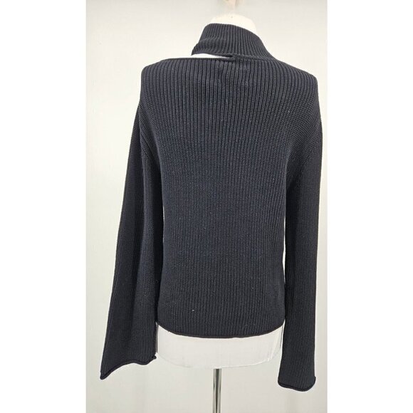 New RtA Langley Sweater Womens S Black Cotton Cut Out Long Sleeve Revolve - Picture 4 of 8